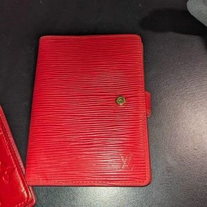 LV red agenda wallet